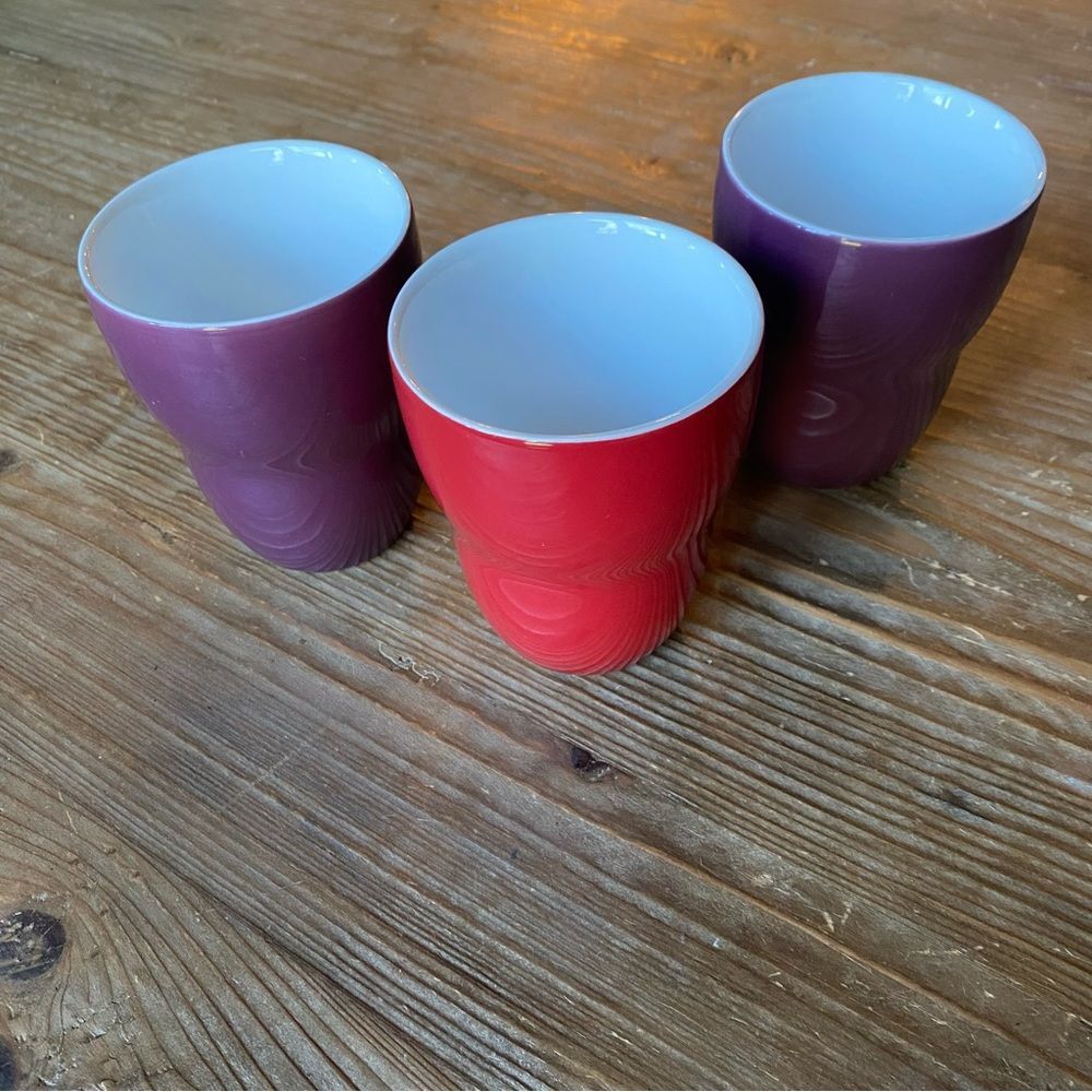 Starbucks Double Walled Mug Aida Red Eggplant Purple Handless Insulated - Picture 6 of 15